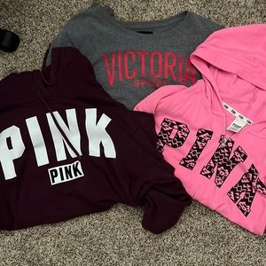 Set of three Victoria Secret/ PINK sweatshirts